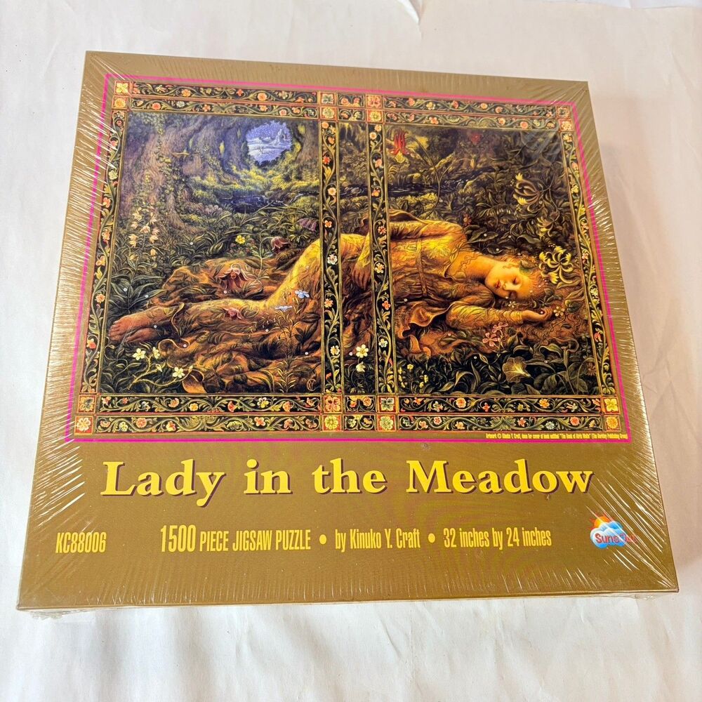 Kimono Y. Craft SunsOut 1500 Jigsaw Puzzle Lady in the Meadow 32"X24" Sealed